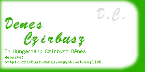 denes czirbusz business card